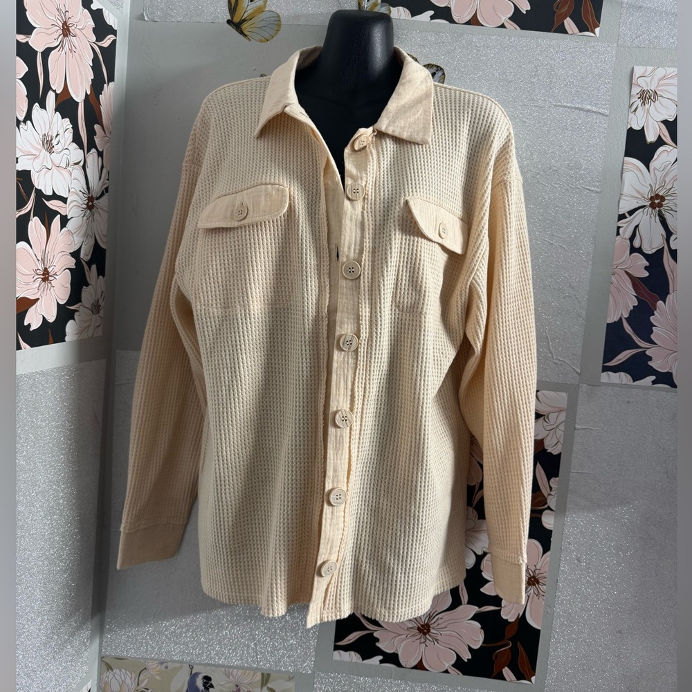 Cream Waffle Knit Women